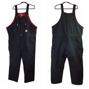 Carhartt R38 Insulated Quilted Bib Overalls Bibs 48 X 32 Carpenter Full Zip Leg